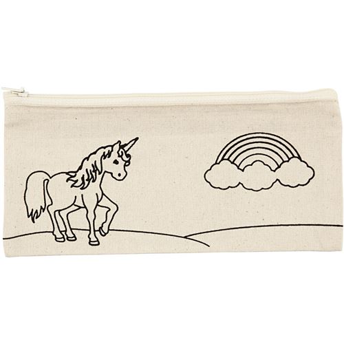  CC Hobby Trousse, dim. 21x9 cm, 245 g/m2, naturel clair, licorne, 1p