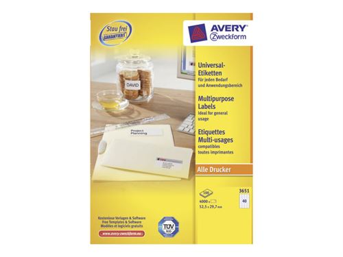 Avery Zweckform 3651 - étiquettes multi-emploi - 4000 étiquette(s)