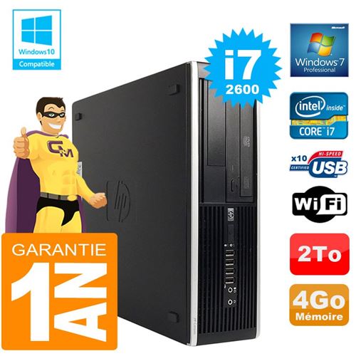 Pc hp compaq 8300 sff core i7-2600 ram 4go disque 2 to graveur dvd wifi w7