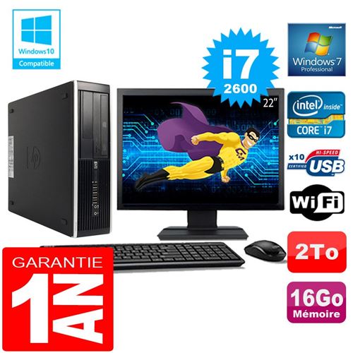 Pc hp compaq 8300 sff core i7-2600 ram 16go disque 2 to wifi w7 ecran 22' État correct - Hewlett-Packard reconditionné disponible sur Fnac