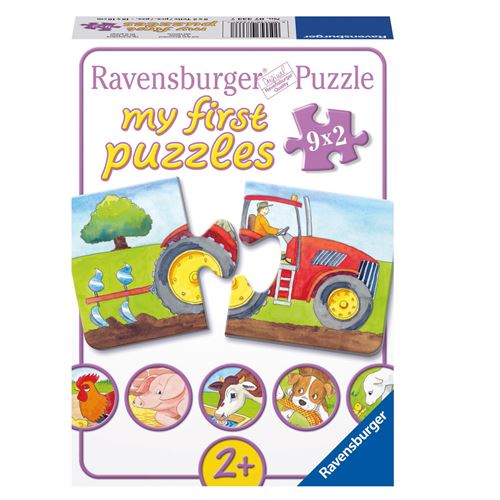 Puzzle 2 Pièces : 9 Puzzles - A La Ferme, Ravensburger