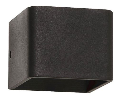 HOMEMANIA Lampe Murale Square Applique - Rectangulaire - Noir en Métal, 10 x 8 x 10 cm, 1 x LED, 3W, 310LM, 4000K Lumière Blanc Naturel
