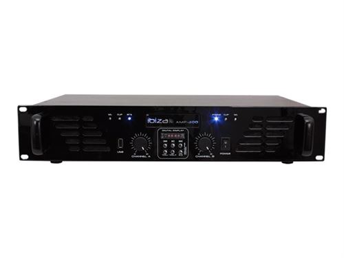 Ibis AMP300USB-BT Amplificateur de Sonorisation avec Bluetooth USB 2 x 240 W Noir