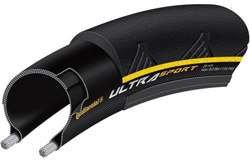 CONTINENTAL pneu Ultra Sport II28x7/8 (23-622) noir/jaune