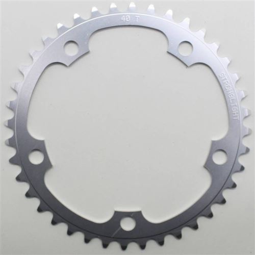 Plateau route 5bra 40dts d.130 interieur dural argent stronglight type shimano