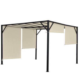 pergola baia pavillon de jardin cadre stable a 6 cm en acier toit ouvrant 4x3m mobilier de jardin achat prix fnac