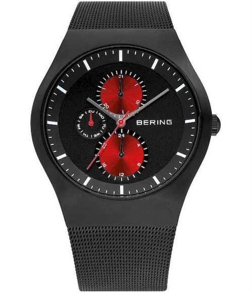 Bering Montre Homme 11942-229 Rouge, Noir