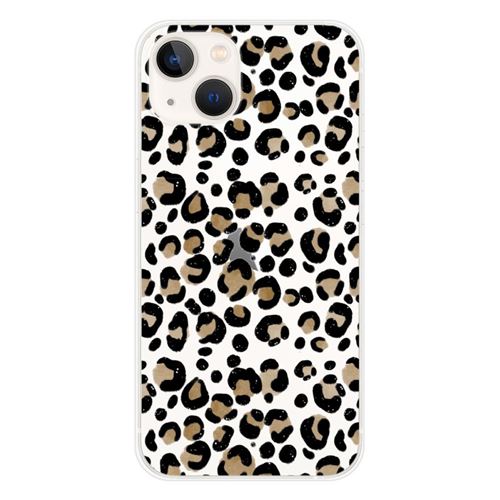 Coque en silicone imprimée compatible Apple iPhone 13 Léopard