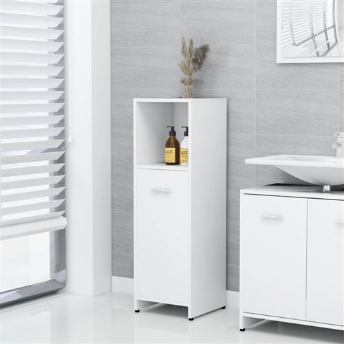 Armoire de salle de bain Aggloméré 30x30x95 cm Blanc