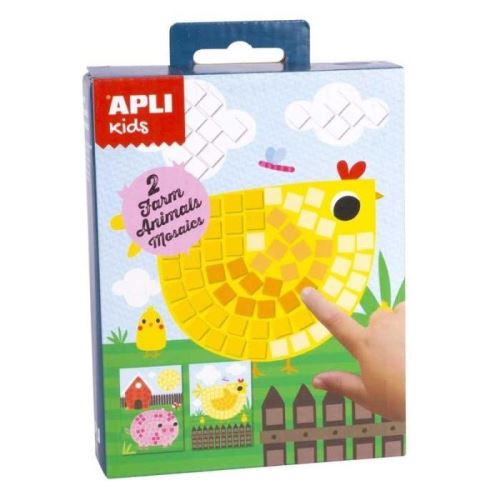 Apli mini kit mosaique animaux de la ferme - en mousse apli14487