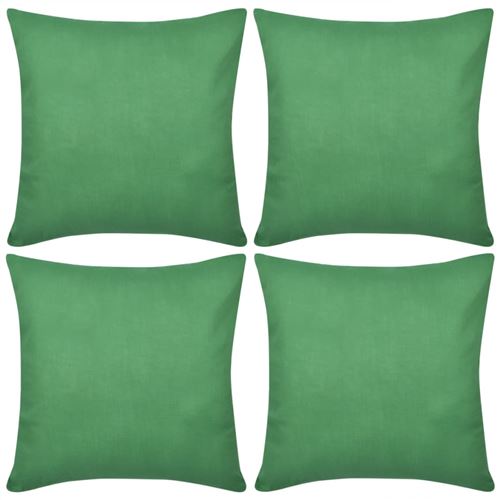 Kussenhoezen katoen 80 x 80 cm groen 4 stuks