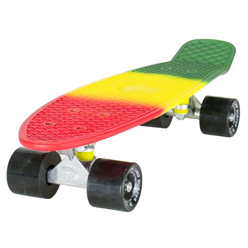 Skateboard LAND SURFER® Planche style Rasta / Roues Noires