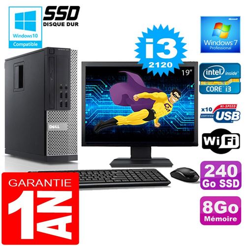 Acheter Pc dell 990 sff core i3-2120 ram 8go disque 240 go ssd wifi w7 ecran 19' État correct - 239,00 € Pc dell 990 sff core i3-2120 ram 8go disque 240 go ssd wifi w7 ecran 19' État correct - Dell reconditionné disponible sur Fnac
