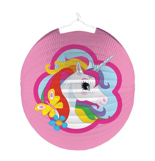 Amscan lanterne licorne rose licorne 25 cm