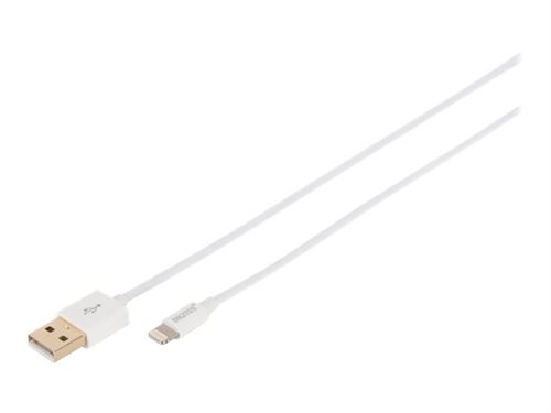 Digitus Blanc - Câble Lightning - Lightning Mâle Pour Usb Mâle - 1 M - Double Blindage - Moulé