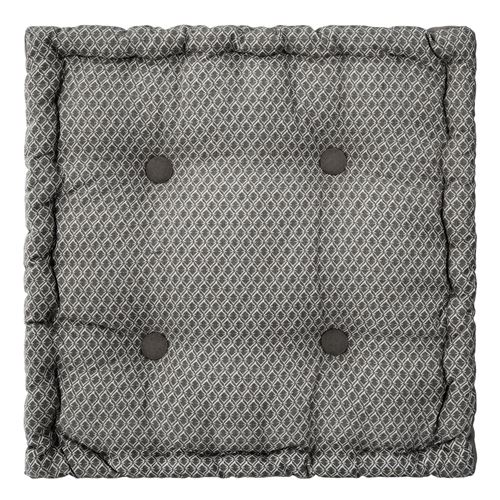 Paris Prix Gris Atmosphera - Coussin De Sol Carré En Coton À Motif - Modèle Otto - 38 X 38