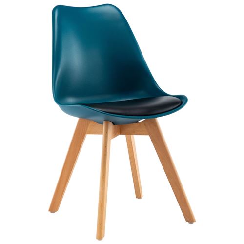vidaXL Chaises de salle à manger 4 pcs Turquoise et noir Similicuir