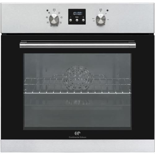 Continental Edison CEF65CI - Four - intégrable - largeur : 59.5 cm - profondeur : 57.5 cm - hauteur : 59.5 cm - avec système auto-nettoyant - classe A - inox