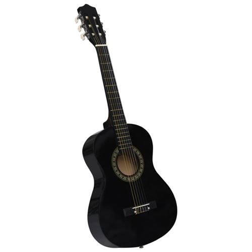vidaXL Guitare classique de débutants et enfants Noir 1/2 34
