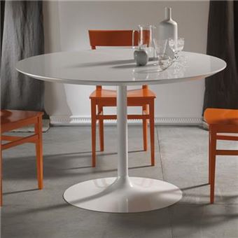1247 41 Sur Table A Manger Ronde Blanche Design Emilio L 120 X P