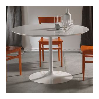 1257€61 sur Table à manger ronde blanche design EMILIO L Table à manger ronde blanche design emilio Vente de