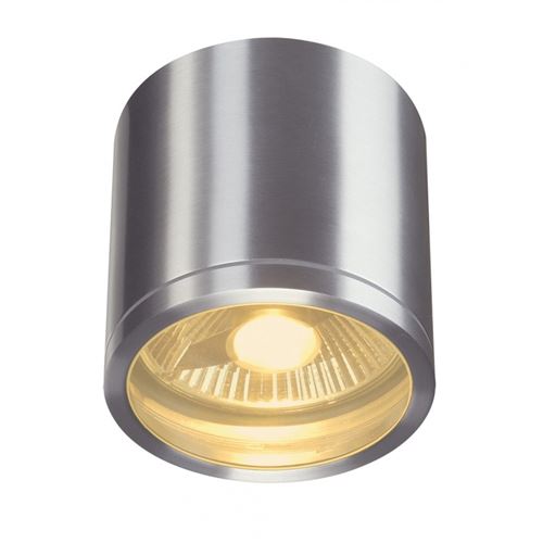 Plafonnier ext&eacute;rieur SLV ROX, alu bross&eacute;, GU10/QPAR111, 50W max, IP44