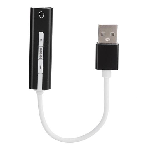 Adaptateur de casque 2 en 1 USB2.0 vers prise audio 3,5 mm - Noir