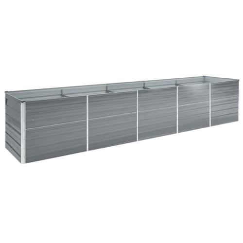 Vidaxl Gris Lit Surélevé De Jardin Acier Galvanisé 400X80x77 Cm - Image 2