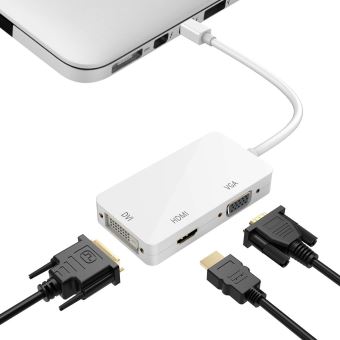 Mini DisplayPort, adaptateur DP à HDMI, câble Thunderbolt pour MacBook Pro  et MacBook Air de iMac