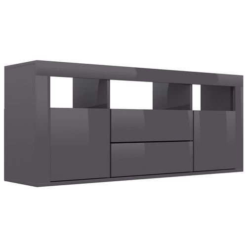vidaXL Meuble TV Gris brillant 120x30x50 cm Aggloméré