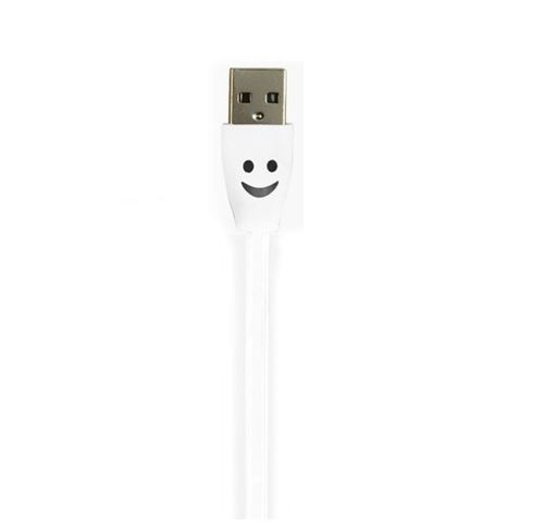 Cable Smiley Lightning pour IPHONE 8 PLUS (+) LED Lumiere Chargeur USB Connecteur (BLANC)