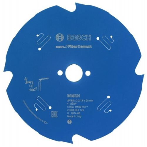 Bosch Accessories Expert For Fiber Cement 2608644122 Lame De Scie Circulaire 165 X 20 X 1.6 Mm Nombre De Dents: 4