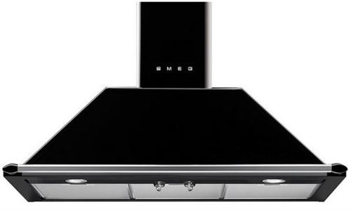 Smeg Victoria Elite Kt90Ble - Hotte - Hotte Décorative - Largeur : 90 Cm - Profondeur : 48 Cm - Extraction et Recirculation (avec Kit De Recirculation Supplémentaire) - Noir