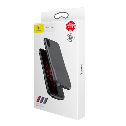 Coque Baseus Dual Lightning Audio pour iPhone X - Noire