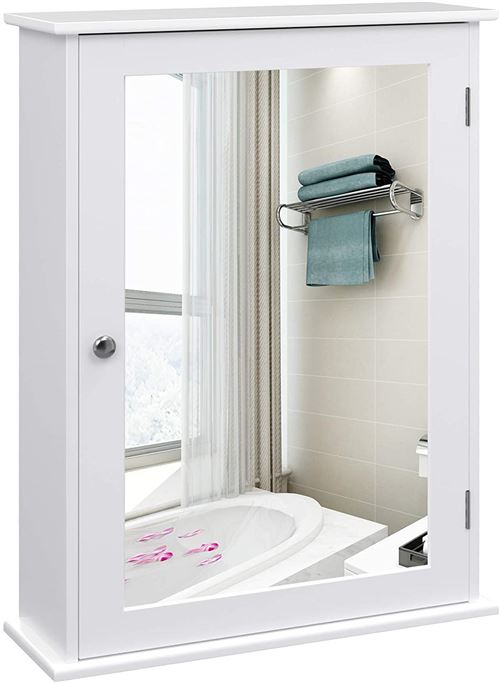 Meuble étagère de salle de bain miroir 60 cm