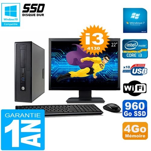 Pc hp elitedesk 800 g1 sff ecran 22' core i3-4130 4go disque 960 go ssd wifi w7 État correct - Hewlett-Packard reconditionné disponible sur Fnac