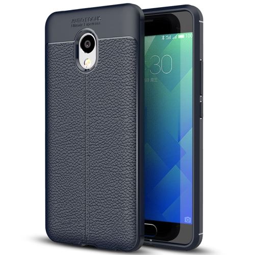 Meizu M5 Note Coque Protection TPU Texture Litchi bleu foncé ALS54259