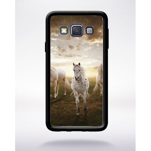 Coque Sunset Horses Compatible Samsung A3 2015 Bord Noir Silicone