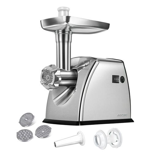 Moulin à viande électrique en acier inoxydable avec garniture à saucisses MPM MMM-07M 1800 Argent