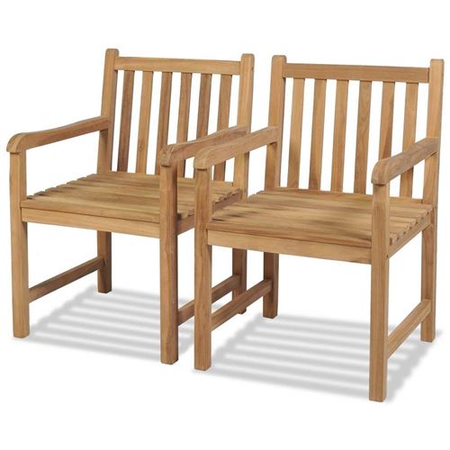 vidaXL Tuinstoelen 2 st massief teakhout