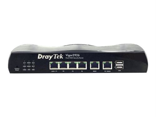 Draytek Vigor 2926 - Router - 4-poorts switch - GigE - WAN-poorten: 2