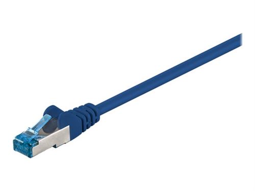 goobay - Verbindingskabel - RJ-45 (M) naar RJ-45 (M) - 5 m - SFTP, PiMF - CAT 6a - halogeenvrij, gevormd - blauw