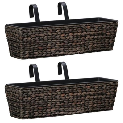 Vidaxl Marron Jardinières - 2 Pcs - Jacinthe D'eau - Rectangulaire - Image 1