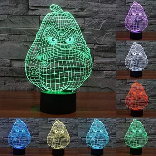 Lampe 3D Poire Fachée Lumière LED Maison 7 Couleurs Tactile USB - YONIS