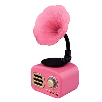 Enceinte sans fil G08 Bluetooth portable rétro - Rose - 1