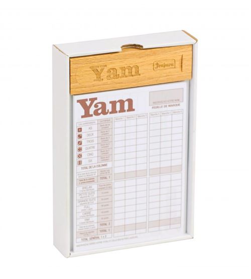 JEUJURA Jeu de yam : Coffret en bois et bloc de yam