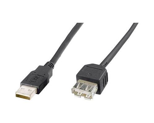 ASSMANN - USB-verlengkabel - USB (V) naar USB (V) - USB 2.0 - 1.8 m - gevormd - zwart