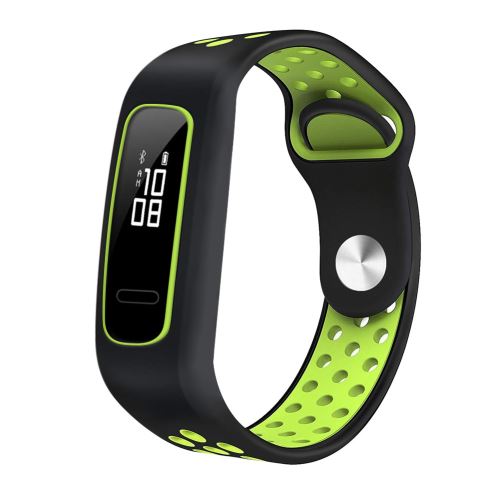 Bracelet en silicone bicolore Smartwatch pour HONOR BAND 4 Running/HUAWEI 3E/AW70 - Noir&Vert foncé