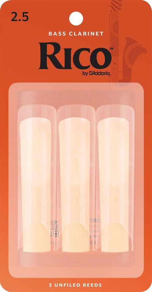 D'Addario REA0325 - Anches clarinette basse, force 2.5, boîte de 3