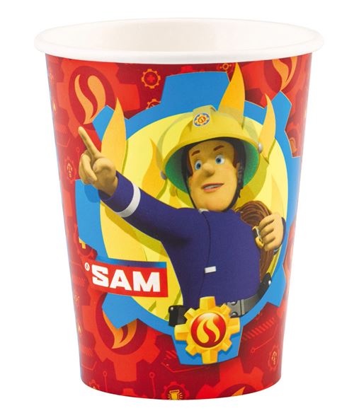Amscan tasses de fête Pompier Sam 250 ml 8 pièces